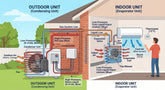 Diagram of how refrigerant moves through an air conditioning system